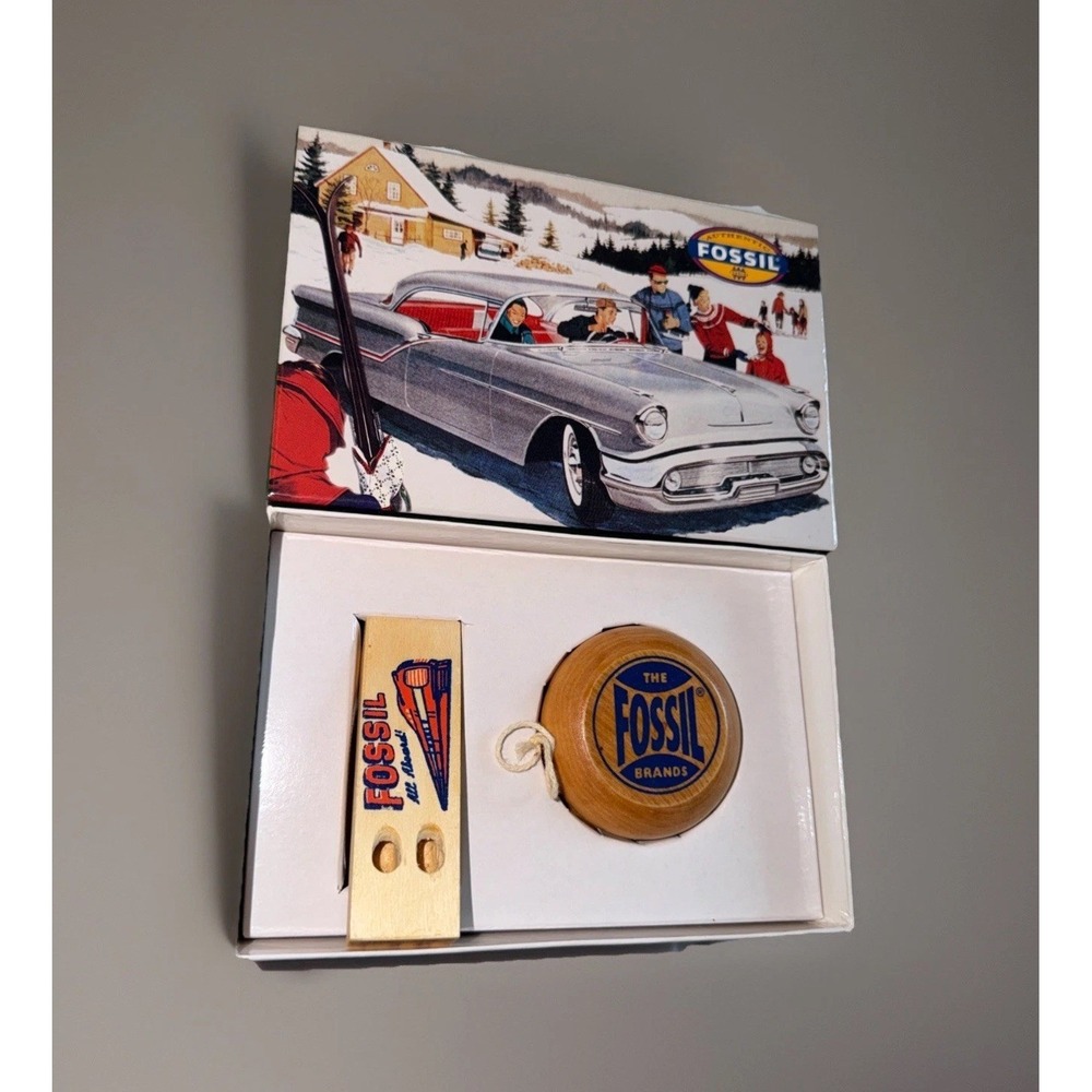 Vtg Fossil Yo-Yo & Whistle Gift Set Original Box Advertising Collectible‎